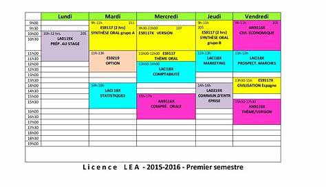 Les emplois du temps – secondaire - Lycée Français International de Kyoto