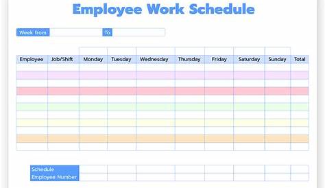 Employee Schedule Template Pdf