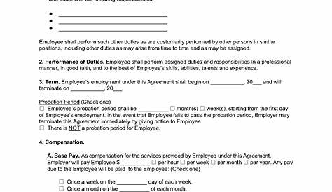 Employment Agreement Template Pdf