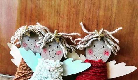 Bastelideen Weihnachten: Engel basteln mit Wolle - Weihnachtsbasteln