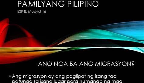 Modyul 16: Epekto ng Migrasyon sa Pamilyang Pilipino by Jill Nicolie