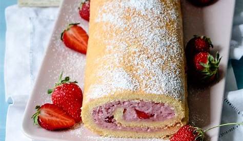 Erdbeer-Quark-Rolle | Kuchen und torten rezepte, Kuchen und torten
