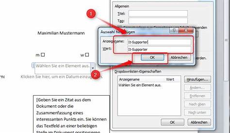 Microsoft Word 2010 – Formulare erstellen – Supportnet