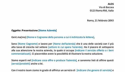 lettera di presentazione per azienda | Lettera di presentazione