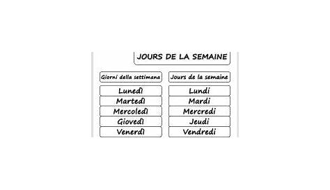 Lezione di francese = i giorni della settimana - YouTube