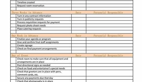 Event Planner Template Pdf