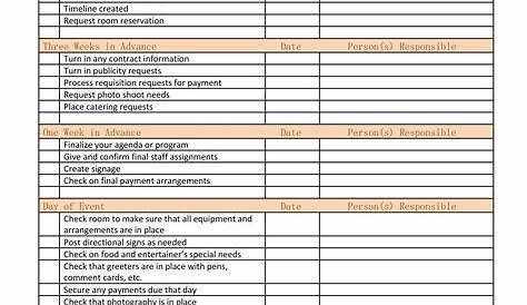 Event Planning Template Pdf