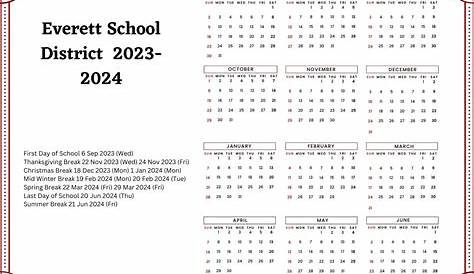Everett Public Schools Calendar 2023
