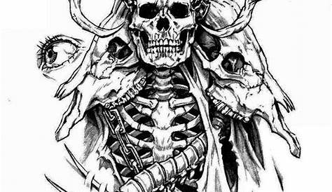 creepy skull drawings - Google Search | Tattoo design drawings, Skull