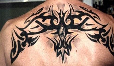 Shoulder Cap Fan Tattoo Patterns | Upper Back Tribal Tattoo Designs for