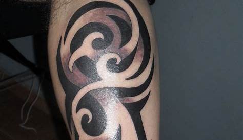 Black Tribal Leg Tattoo Picture for Men | Cool Tattoo Designs | Leg