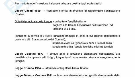 TFA - L'evoluzione storica della scuola italiana - appunti