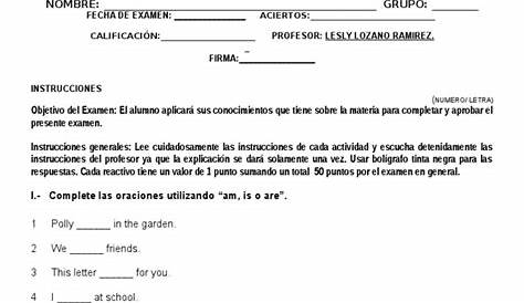 Examen de Ingles primer grado bloque I | Word doc, Reading online, Words