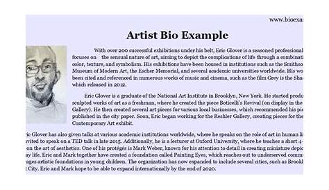 What makes a good artist bio - How to set up your artist bio - Art
