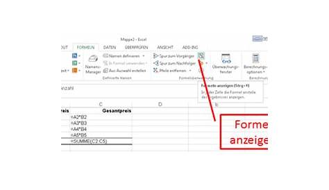 Excel: Formeln anzeigen lassen | PCS CAMPUS