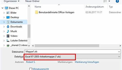 Excel Kompatibilitätsmodus – .xlsx als .xls speichern