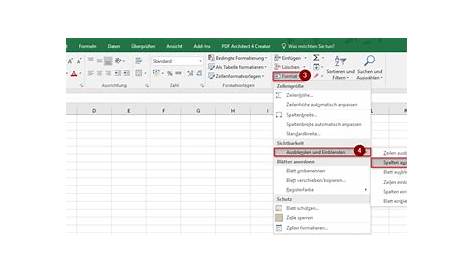 Excel Arbeitsblatt Zeilen Und Spalten Ein Und Ausblenden Office 12852