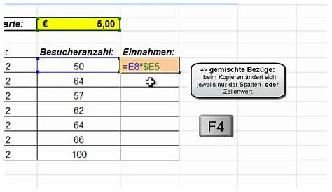 Excel Formel Wert fixieren - so bleibt der Zellbezug konstant