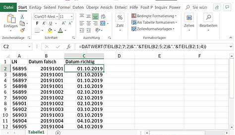 Excel: Ziffernfolge in Datum umwandeln - pctipp.ch
