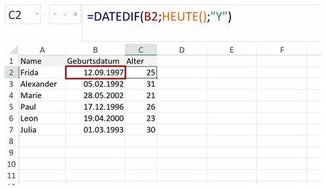 Excel Tage Berechnen - www.inf-inet.com