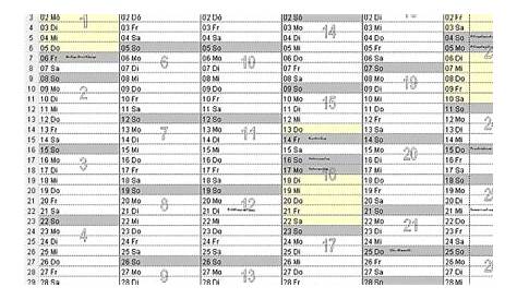 VB-Gera - Excel Jahreskalender