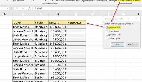 So funktioniert der Namensmanager in Excel ganz einfach