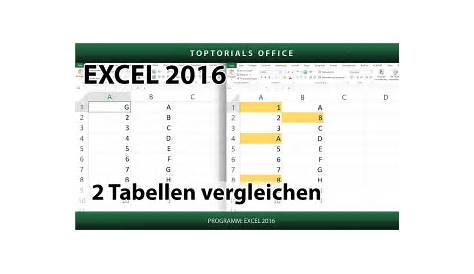 2 Reihen mit Zahlen vergleichen (Excel) - TOPTORIALS
