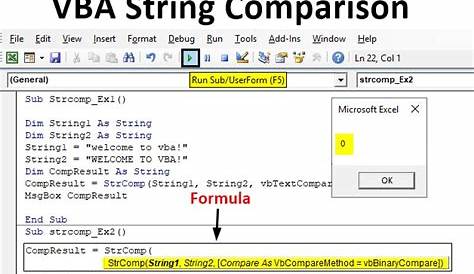 Excel – String Comparison Function in VBA – HeelpBook