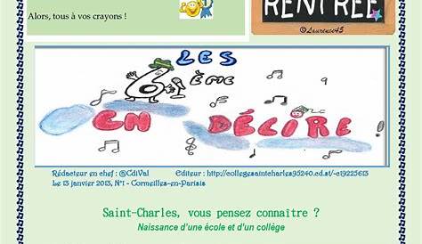 Calaméo - "Les 6ème en Délire" : Journal scolaire du Collège Saint-Charles