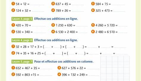 Opérations et calculs : exercices de maths en CM1 à imprimer en PDF.