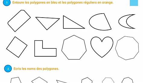 Identifier les polygones: exercice | Polygone, Exercice de géométrie