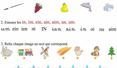 [in] un, in, ain, ein – Son simple : CE1 - Cycle 2 - Exercice