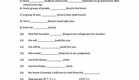 Kssm English Form 1 Exercise