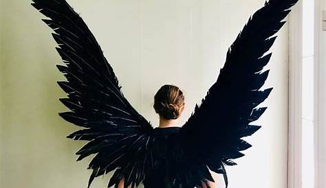 Extra Large Dark Angel Wings Black Rubber