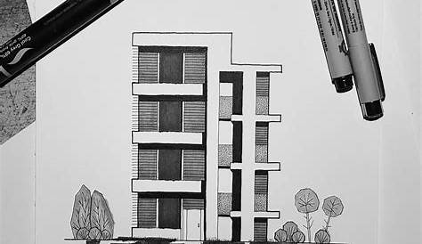 Facade Architecture Drawing Building Stock Illustration. Illustration
