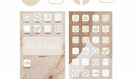 iOS 14 Beige Aesthetic 1200 App Icons Pack | LaconicEarthlingShop in