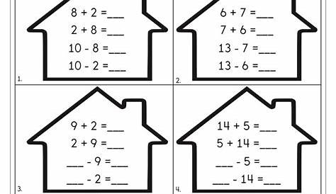 addition subtraction fact families worksheets