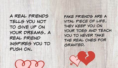 Know the difference between REAL friends and FAKE friends... | Real