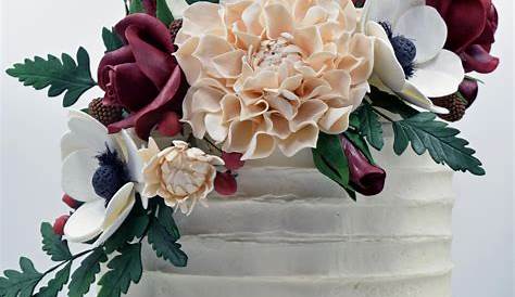 Sugar Flower Decorations on a Fake Wedding Cake Sugar flowers