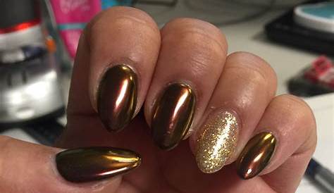 Fall French Tip Nails Chrome