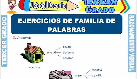Actividad de Familia de palabras para Tercer grado | Familia de