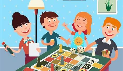 Family playing a board game Royalty Free Vector Image