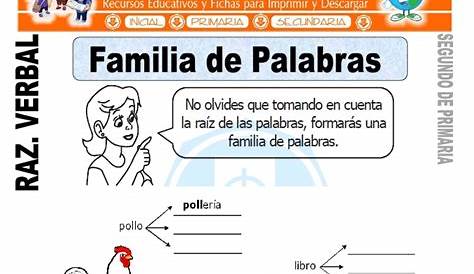 Ejercicios De Familia De Palabras - Familia de palabras | Lengua 2º