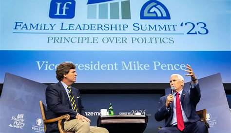 Tucker Carlson presses Mike Pence on Ukraine at Family Leadership