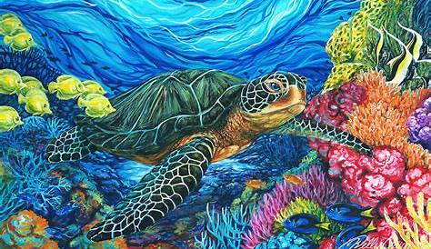 An original painting by Jeremy Lee Koehn, professional sea life artist