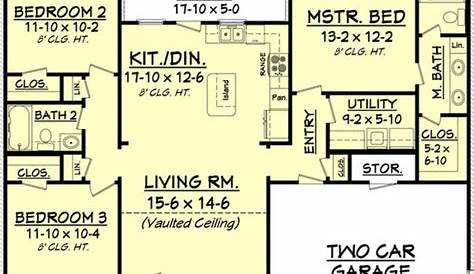 Modern Farmhouse Plan: 1,416 Square Feet, 3 Bedrooms, 2 Bathrooms - 041