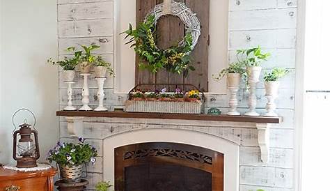 Farmhouse Spring Mantel Decor