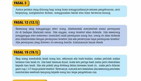 44 Fasal Hukum Kanun Melaka / Sejarah Chapter 9 2 Form 1 : Semasa