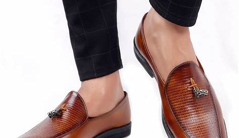 Fashion Semi Formal Shoes For Men Slip On Synthetic Tan Colour Size