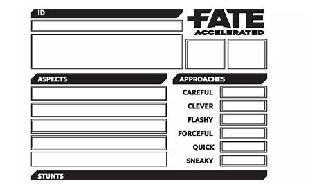 Fate Accelerated Character Sheet PDF